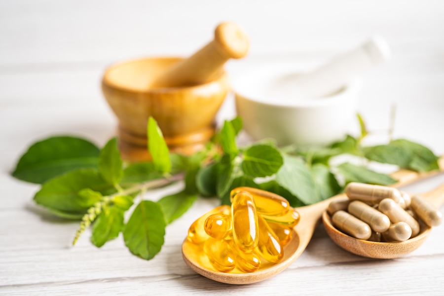 healthy nutrition items, herbs, vitamins and whole foods